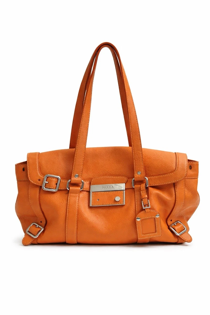 PRADA Leather Exterior Orange Bags & Handbags for Women for sale