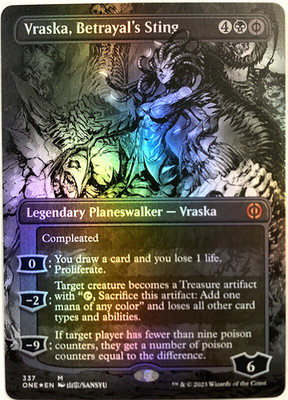 MTG Vraska, Betrayal's Sting (Borderless Foil) Phyrexia: All Will Be One 337 NM