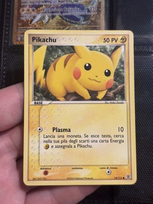 Pikachu 74/112 Ex Feuerrot Blattgrün Pokemon Karte Italienisch Good Played