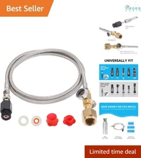 CO2 Cartridges Adapter Nylon TPU Hose 60 Inch for SodaStream Drinkmate Aarke