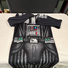 Star Wars Darth Vader Hooded One Piece Jumpsuit Costume Black Polyester Sz M