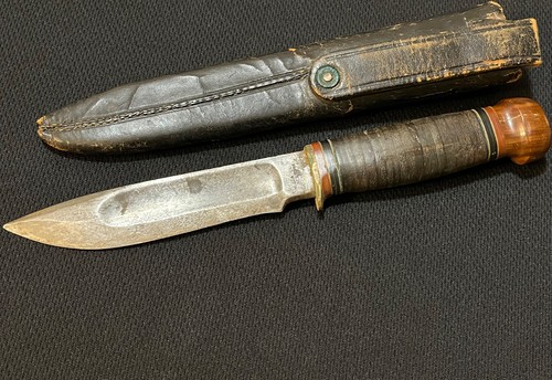 Antique Marbles Ideal Knife -MSA -Tube Sheath -Gladstone Mich -Old