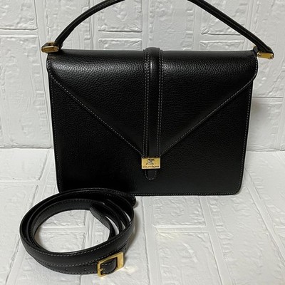 Courreges Formal 2-Way Handbag Genuine Leather Black 2021 Shoulder Bag