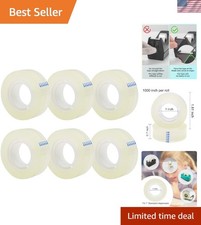 Clear Tape for Craft Packaging - 6 Rolls of 0.7" x 27.8 Yards Strong Adhesive
