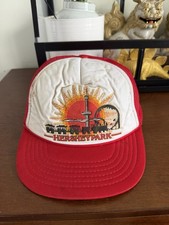 Vtg 80s Hershey's Chocolate Park Snapback Hat Candy Park Red Trucker Dad Rope