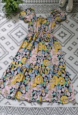 Pretty Floral Midi  Petite Maxi Summer Dress 👗 8 10 Cool Viscose Holiday Beach 