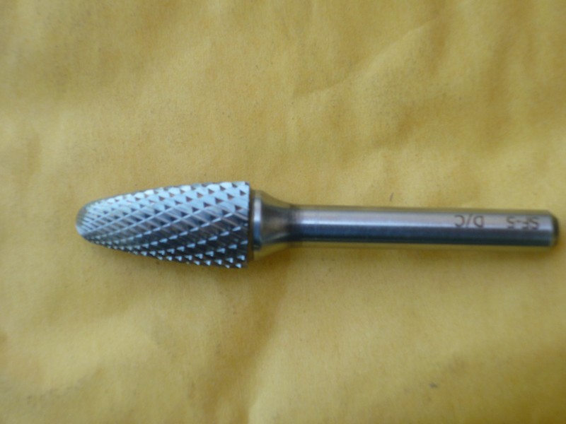 SF-5 CARBIDE BURR 1/4 shank -  DOUBLE CUT - TREE SHAPE RADIUS   FREE SHIP
