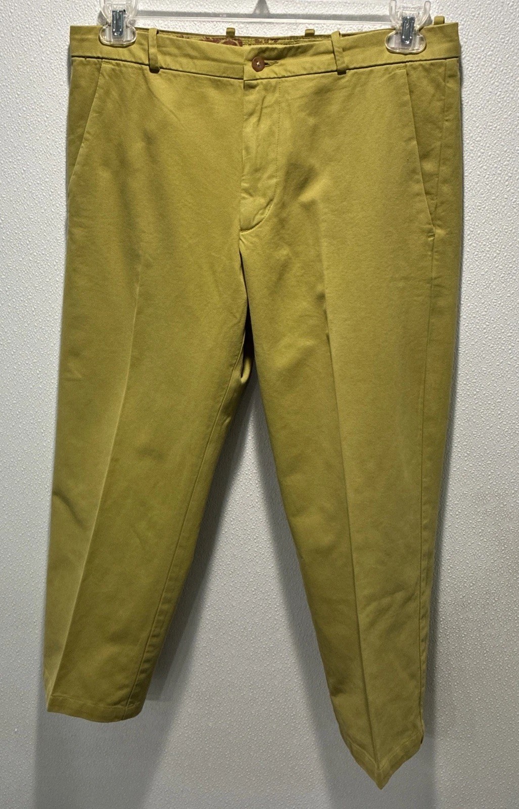 Etro, Vintage Men’s IT 46 Etro Luxury Flat Front Trouser Pant Cotton 30 Tailored Short
