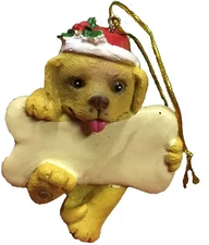 CAT or DOG CHRISTMAS ORNAMENT-w/Bone Fish-Decoration Pet Gift-PERSONALIZE-CHOOSE