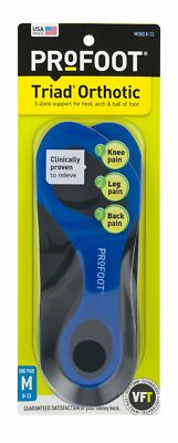 Profoot Triad Orthotic Mens 8-13 Insoles 3-Zone Support with Viva