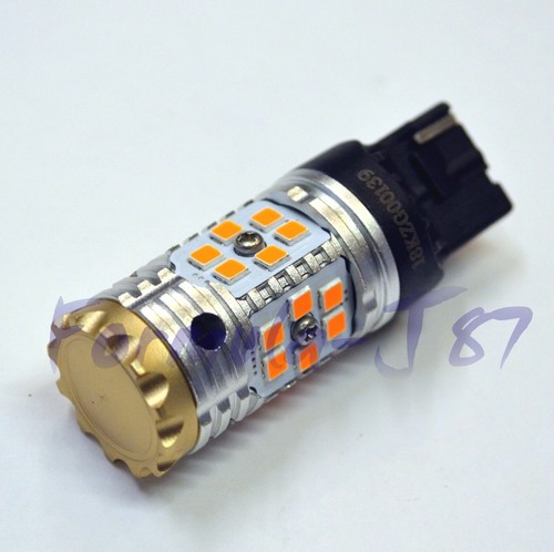 Hyper Flash Free LED Light 7441 Amber Two Bulbs Rear Turn Signal Replace Stock - Picture 4 of 12