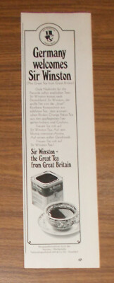 Rare Advertising SIR WINSTON TEA Tea Germany welcomes Sir Winston 1970