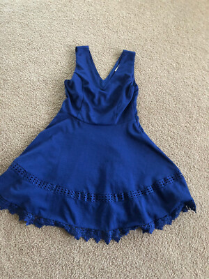 Miami Royal Blue Sleeveless Dress Size Medium Woman's Short Fit N Flare |  eBay