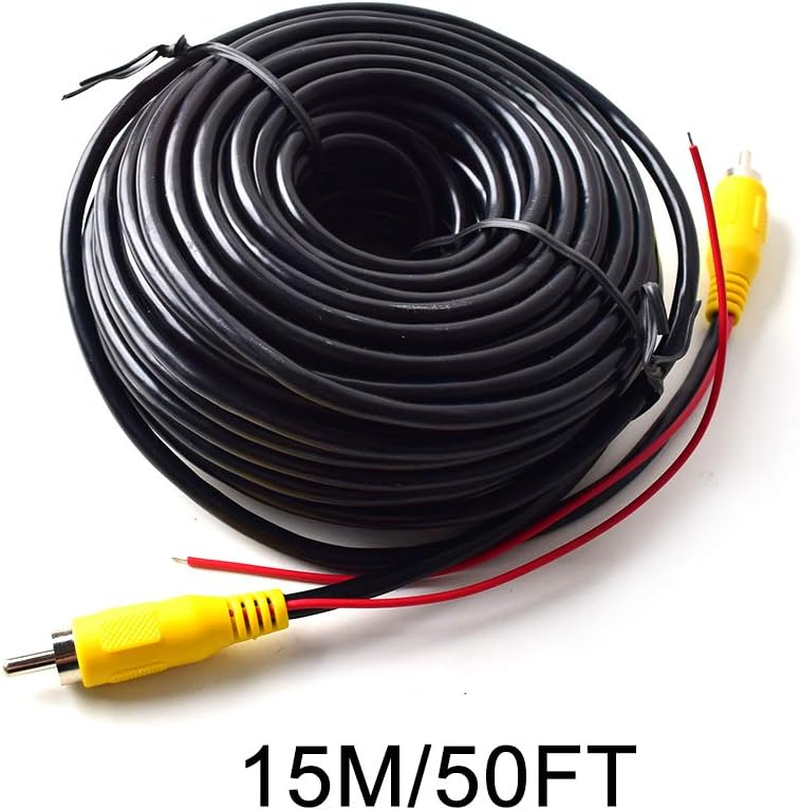 15M 50FT Backup Camera Monitor RCA Phono Video Extension Cable for