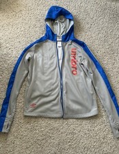 Umbro Diamond Sports Track Jacket Athletic Soccer Hoodie Gray Boys Zip Up XL