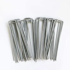 300 pcs 6'' 11 GAUGE Garden Landscape Staples Galvanized SOD Plant Lawn Stakes
