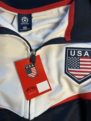 Just 4 Kicks Men's USA Track Jacket, U.S Full Zip Jacket Adult Medium NWT