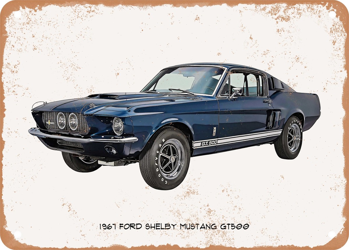 Classic Car Art - 1967 Ford Shelby Mustang GT500 Oil Painting