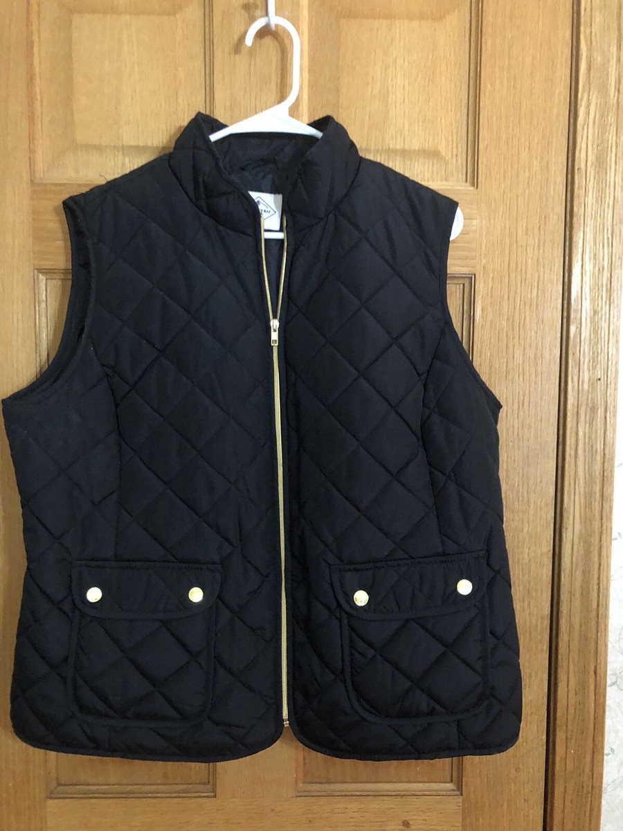 John’s Bay Puffer Quilted Vest Black with Gold Accents-XL