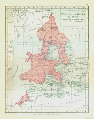Historic Map - England Wales 1643 - Gardiner 1902 - 23 x 29.11