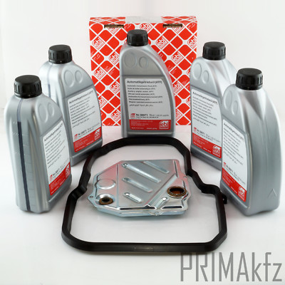 FEBI Hydraulikfilter Automatikgetriebe FEBI ATF Öl 08971 5L für Mercedes C E
