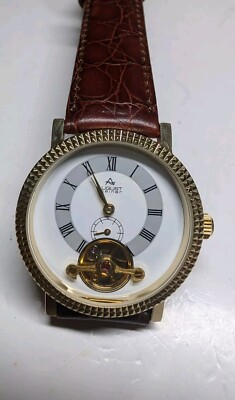 Rare August Steiner Goldtone Laser Cut Bezel,Automatic Beautiful Dial