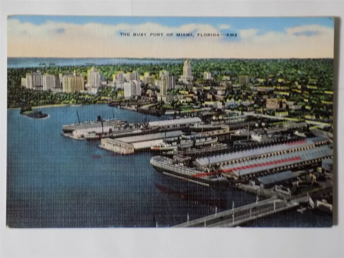 Miami, Florida FL ~ Busy Port 1940s