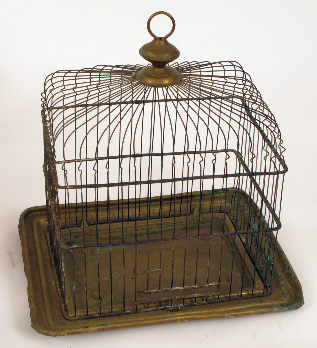 ANTIQUE COPPER VICTORIAN BIRDCAGE BIRD CAGE PET CANARY FINCH NICE DESIGN  RARE !