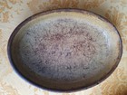 Grand Plat ovale à four marron ancien en grès céramique De Bruyn & Fils 32 x 22