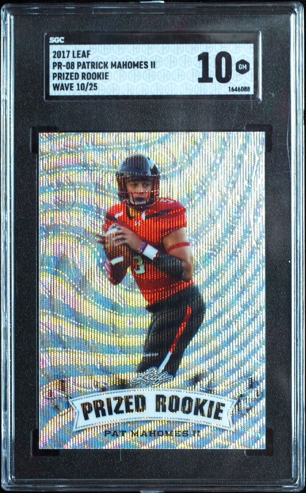 2017 Leaf PR-08 Patrick Mahomes Prized Rookie Wave /25 SGC 10 Gem Mint