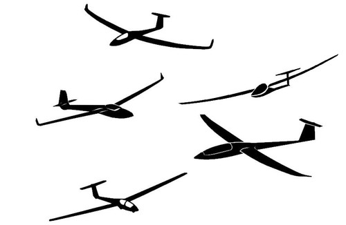 Segelflugzeug Aufkleber – 15 X 4,5 Cm, Wetterfest, Transparente Folie, Rückstandslos Entfernbar