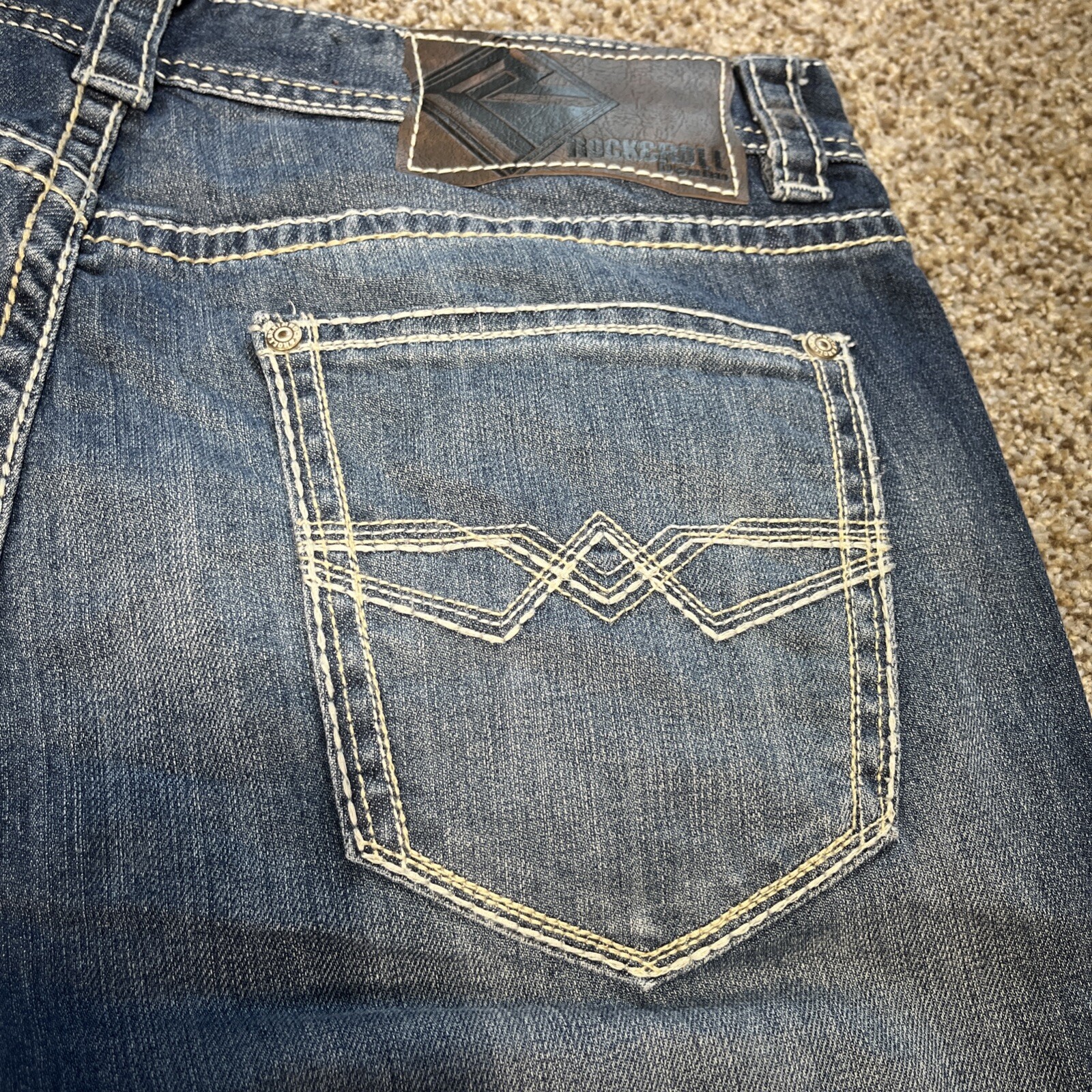 Rock & Roll Denim Jeans Double Barrel Straight Relaxed Straight Leg 32 X 31.5 - View 14