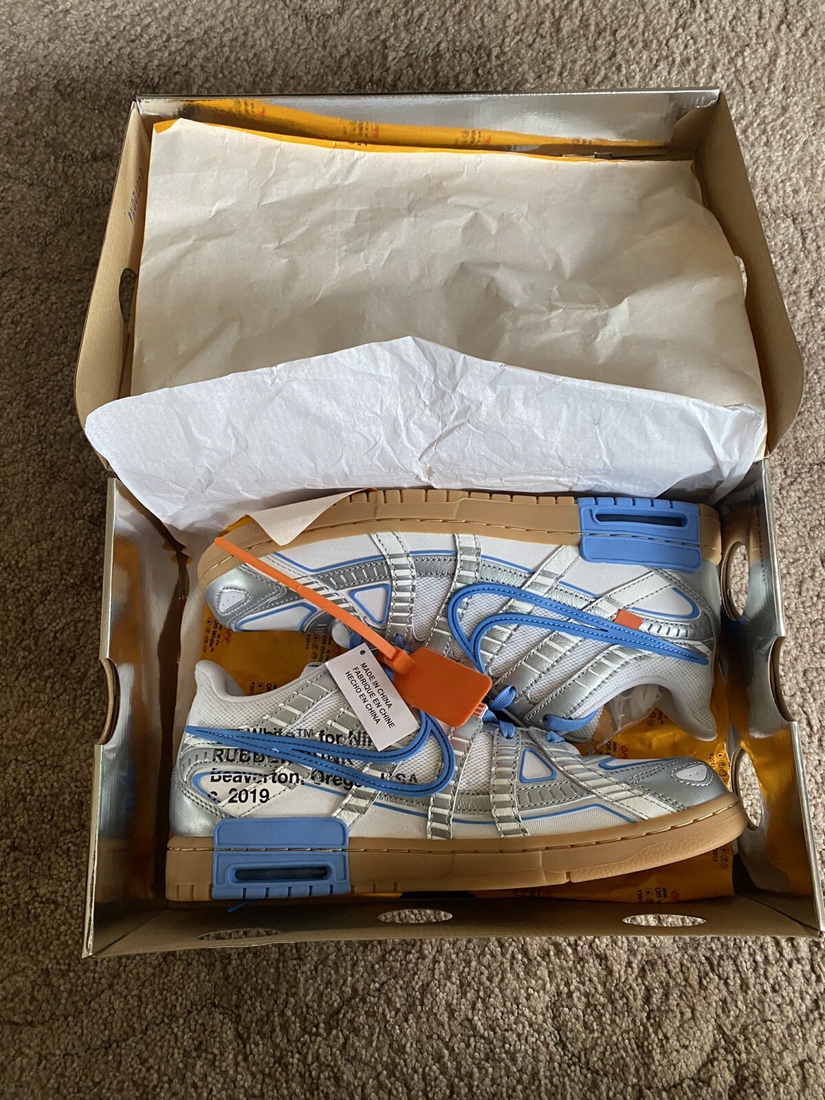 OFF WHITE X NIKE Nike Air Rubber Dunk x Off White University blu 2020 UK 9 5