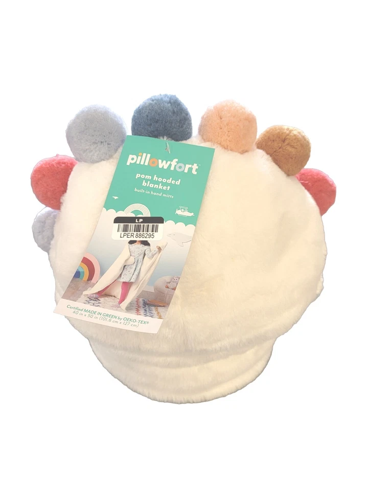 Manta con capucha Pillowfort Pom con guantes de mano incorporados niños 40x50 Oeko-Tex Foto 3 de 4