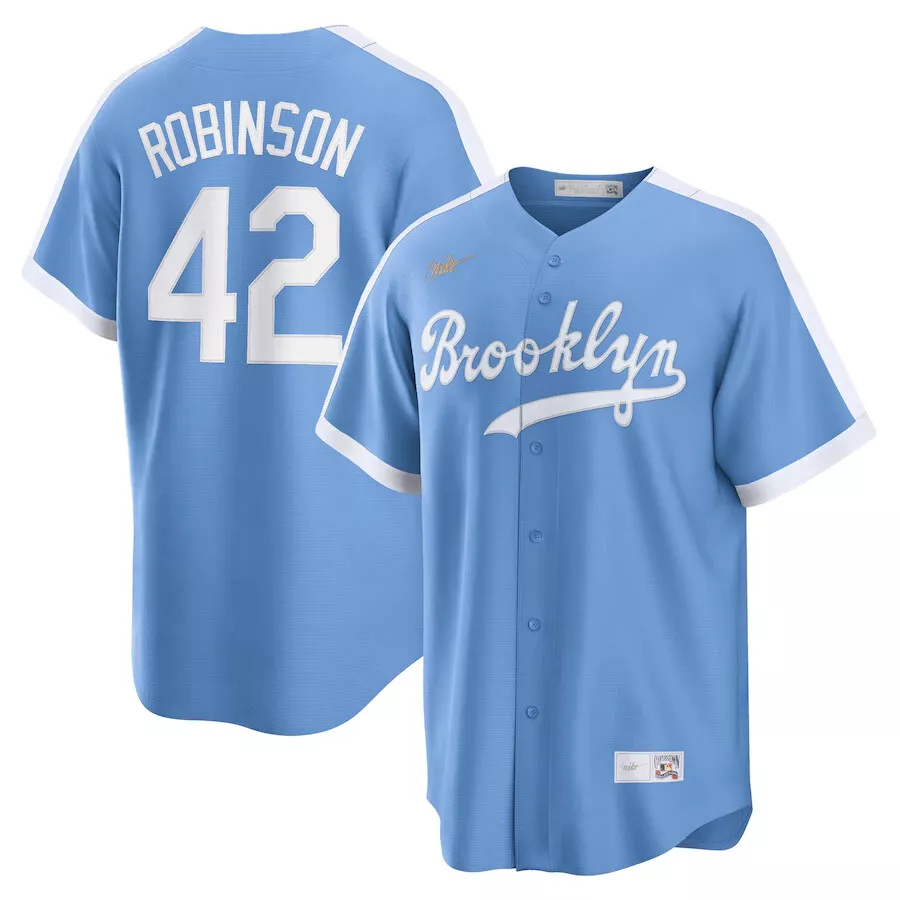 Men’s Nike Jackie Robinson Brooklyn Dodgers Cooperstown Collection White  Jersey