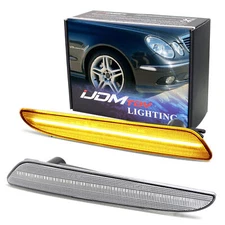 Clear Lens Amber Full LED Side Marker Lamps For 2007-09 Mercedes W211 E-Class 4d
