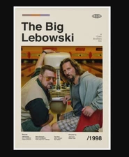 The Big Lebowski Vintage Movie Coen Brothers Minimalist Wall Art Print Poster