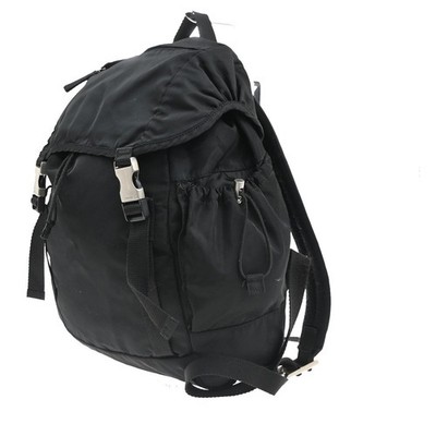 PRADA Logo Tessuto Drawstring Back Pack Bag Nylon Canvas Black SHW Italy 34MA458 PRADA Logo Tessuto Drawstring Back Pack Bag Nylon Canvas  main image 2