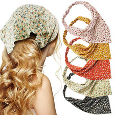 Floral Hair Scarf Headband 5 Pcs Hair Bandanas Chiffon Boho Headbands for Women
