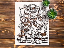 Intricate Character Action Design Wall Art Reusable Stencil - StencilAir