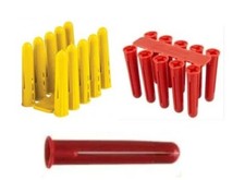 Wall Plugs Pack of 100 Various Colours & Sizes