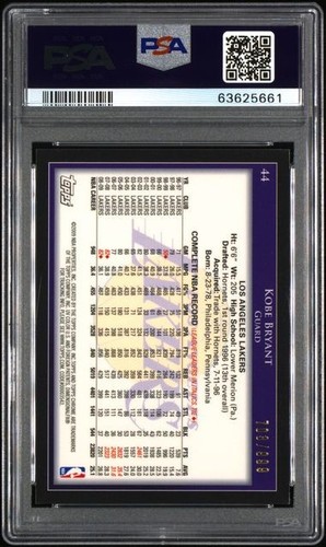 2009 Topps Chrome Kobe Bryant Case Hit Los Angeles Lakers 703/999 #44 PSA9 - 第 2/2 張圖片