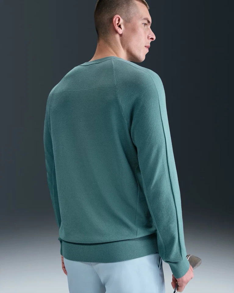 NUEVO $130 Suéter de Golf Nike Tour Para Hombre Mediano Mineral Verde Azulado Elástico FQ8832-379 Foto 3 de 4