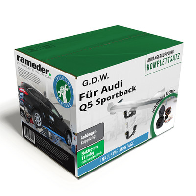 G.D.W. Anhängerkupplung abnehmbar & 13poliger E-Satz für Q5 Sportback 20- AHK