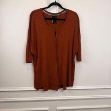 Dolman T-SHIRT Women Rust Orange Slouchy Oversized Top Size M Made in USA