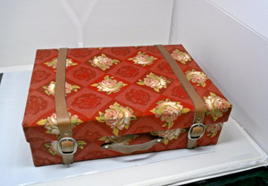 Cottagecore Floral Storage Suitcase Box – Vintage Style Keepsake Trunk 18.5"