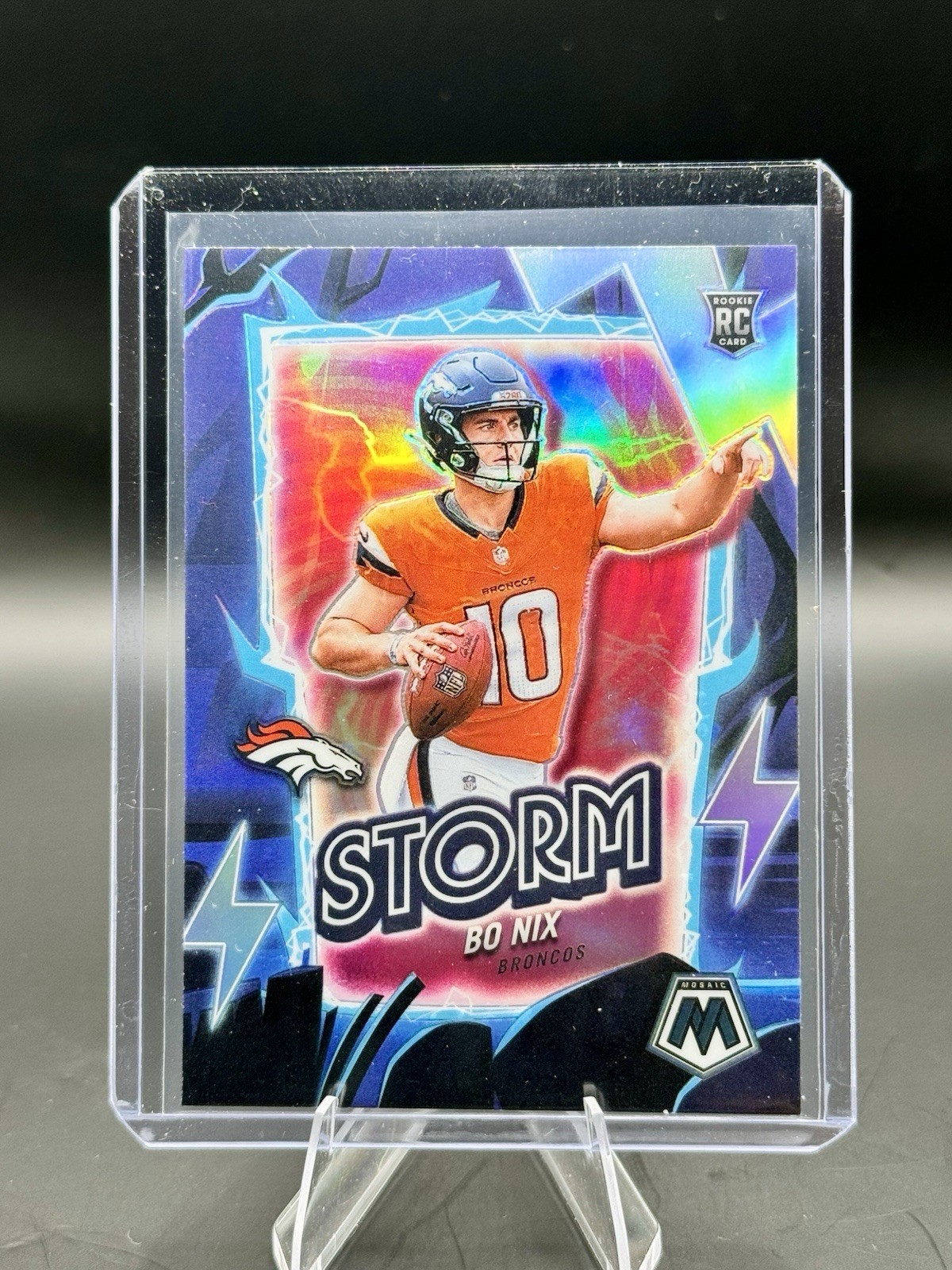 2024 Panini Mosaic - Storm Bo Nix #13 Silver Prizm (RC)