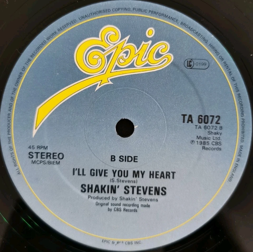 Vinyl 12" Shakin' Stevens - Breaking Up My Heart VG+ TA6072 UK Pop Rock - Image 4 of 4