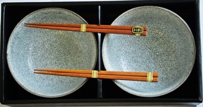 Udon / Ramen Bowl Set Koishi von edo Japan, 2 Personen, Schalen mit Stäbchen