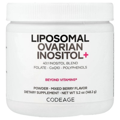 2 X Codeage, Liposomal Ovarian Inositol+ Powder, Mixed Berry, 5.2 oz (148.2 g)